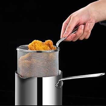 Kitchen Deep Frying Pot (Stainless Steel)