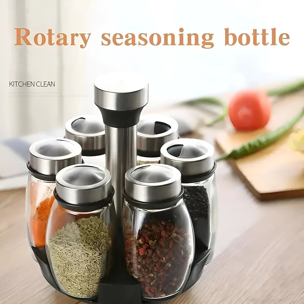 7pcs Rotating Spice Rack Set