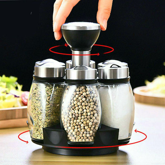 7pcs Rotating Spice Rack Set